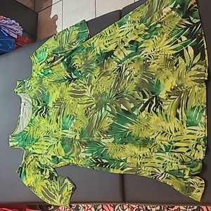 Sysan Graver cold shoulder 3/4 sleeve jungle print dress